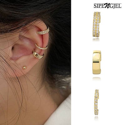 SIPENGJEL Cercei cu clip C cu zircon delicat pentru femei, fără piercing, cercei de cartilaj fals pentru ureche de femeie, cadou de bijuterii de modă