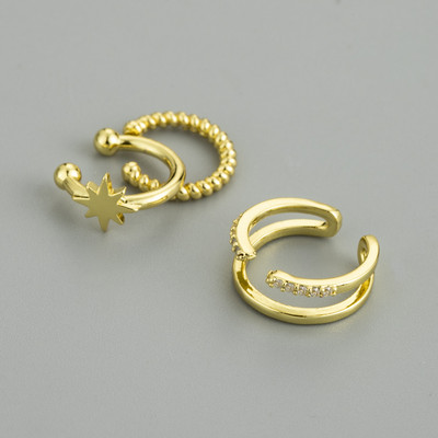 SIPENGJEL Cercei cu clip C cu zircon delicat pentru femei, fără piercing, cercei de cartilaj fals pentru ureche de femeie, cadou de bijuterii de modă