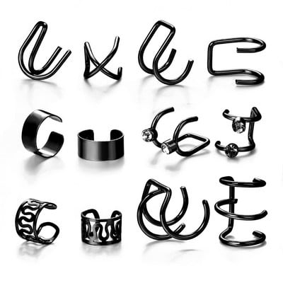 SIPENGJEL Cercei cu clip C cu zircon delicat pentru femei, fără piercing, cercei de cartilaj fals pentru ureche de femeie, cadou de bijuterii de modă