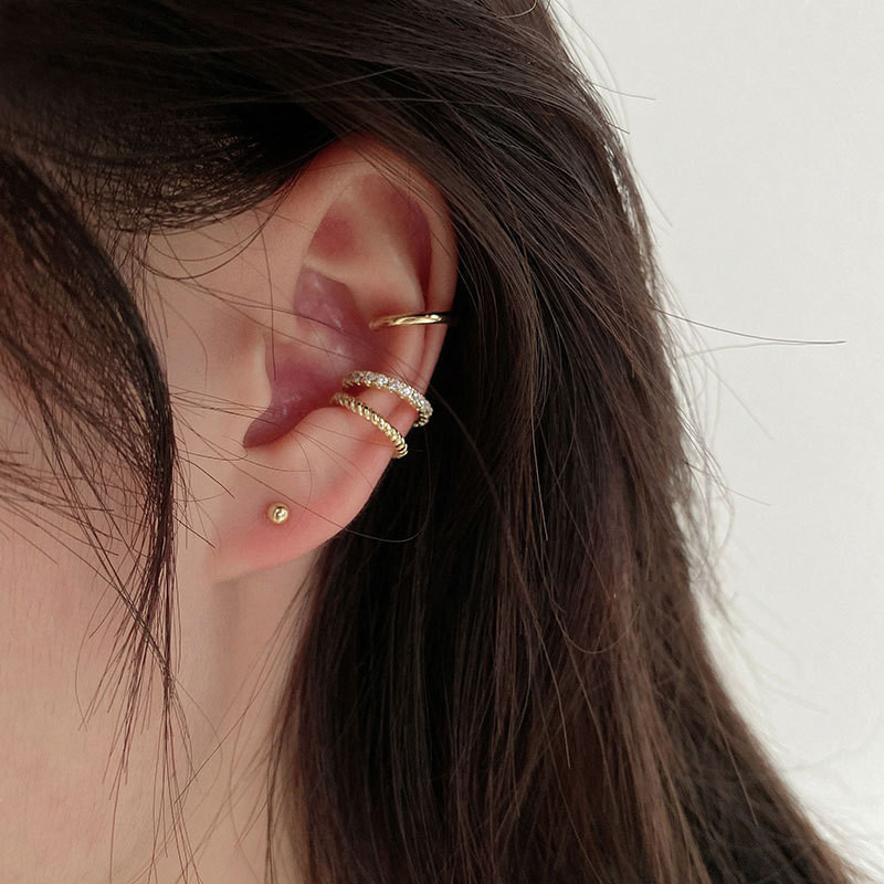 SIPENGJEL Cercei cu clip C cu zircon delicat pentru femei, fără piercing, cercei de cartilaj fals pentru ureche de femeie, cadou de bijuterii de modă