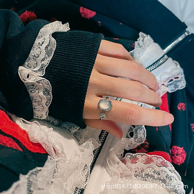 Mados punk brangakmenio netaisyklingo metalo žiedas moterims, vyrams 2022 m. asmenybės dizaino krištolinis atidarymas reguliuojamas pirštų žiedas