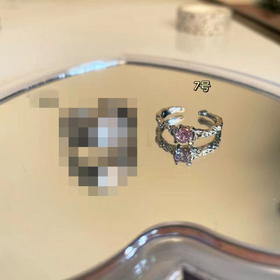 Mados punk brangakmenio netaisyklingo metalo žiedas moterims, vyrams 2022 m. asmenybės dizaino krištolinis atidarymas reguliuojamas pirštų žiedas