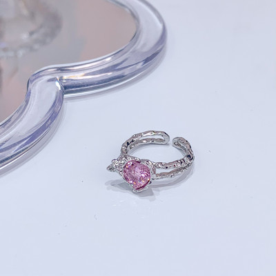 Mados punk brangakmenio netaisyklingo metalo žiedas moterims, vyrams 2022 m. asmenybės dizaino krištolinis atidarymas reguliuojamas pirštų žiedas