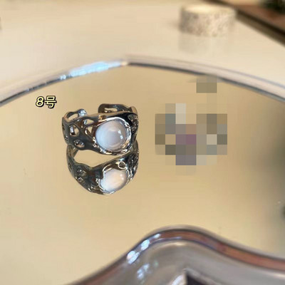 Mados punk brangakmenio netaisyklingo metalo žiedas moterims, vyrams 2022 m. asmenybės dizaino krištolinis atidarymas reguliuojamas pirštų žiedas