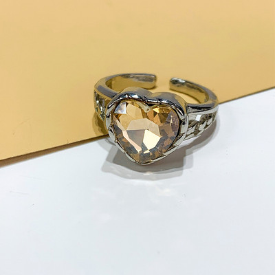 Mados punk brangakmenio netaisyklingo metalo žiedas moterims, vyrams 2022 m. asmenybės dizaino krištolinis atidarymas reguliuojamas pirštų žiedas