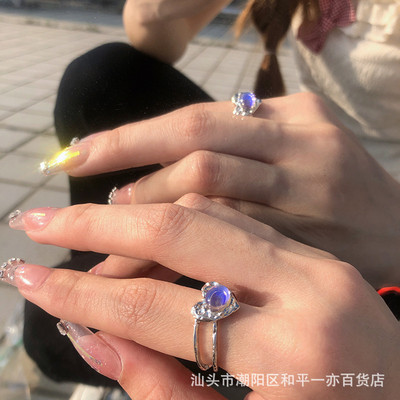 Mados punk brangakmenio netaisyklingo metalo žiedas moterims, vyrams 2022 m. asmenybės dizaino krištolinis atidarymas reguliuojamas pirštų žiedas