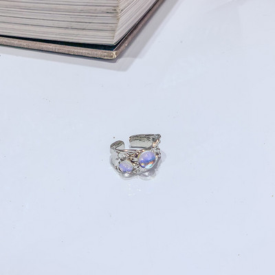 Mados punk brangakmenio netaisyklingo metalo žiedas moterims, vyrams 2022 m. asmenybės dizaino krištolinis atidarymas reguliuojamas pirštų žiedas