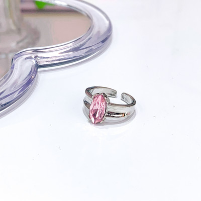 Mados punk brangakmenio netaisyklingo metalo žiedas moterims, vyrams 2022 m. asmenybės dizaino krištolinis atidarymas reguliuojamas pirštų žiedas