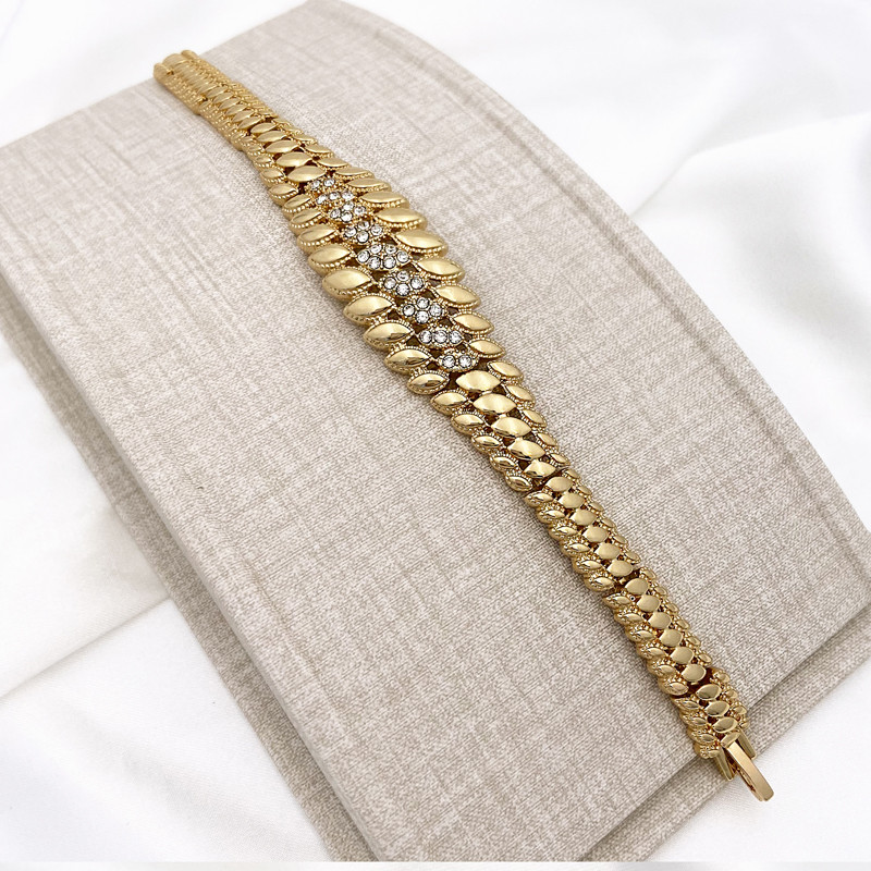 Brazilijos aukso spalvos papuošalų rinkiniai moterims Dubajaus mados karoliai auskarai žiedas apyrankių rinkinys nuotakos vestuvių vakarėliui