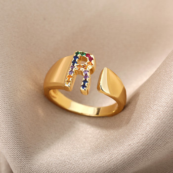 Γυναικεία δαχτυλίδια Ζιργκόν Rainbow Γυναικεία Ανοξείδωτα Ατσάλι AZ Αρχικό δαχτυλίδι Ρυθμιζόμενο δαχτυλίδι Δαχτυλίδι γάμου Δαχτυλίδι για ζευγάρι Boho Jewelry
