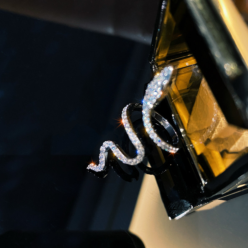 Inel de șarpe cu zirconiu cubic de modă pentru femei, inele de degete ajustabile, deschise, ajustabile, pentru nuntă, bijuterii Bijoux