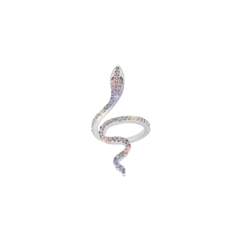 Inel de șarpe cu zirconiu cubic de modă pentru femei, inele de degete ajustabile, deschise, ajustabile, pentru nuntă, bijuterii Bijoux