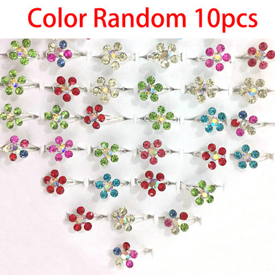 10 vnt Mielų animacinių filmukų vaikiškų žiedų Kawaii korėjiečių vaikų mergaičių gėlių lydinio pirštų žiedas vaikams papuošalų dovanų reguliuojami žiedai