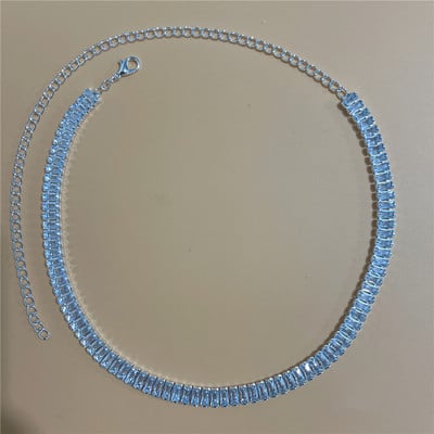 Set de bijuterii rafinat pentru femei Nuntă Mireasă Domnisoare de onoare Petrecere Bijuterii Zircon Strass Cercei și colier Cadou