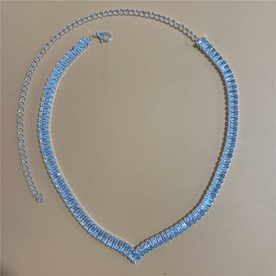 Set de bijuterii rafinat pentru femei Nuntă Mireasă Domnisoare de onoare Petrecere Bijuterii Zircon Strass Cercei și colier Cadou