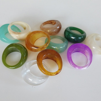 Нов винтидж прозрачен комплект пръстени от цветна акрилна смола Корейски моден геометричен естетичен пръстен за бижута за жени 2021 Тенденция пънк