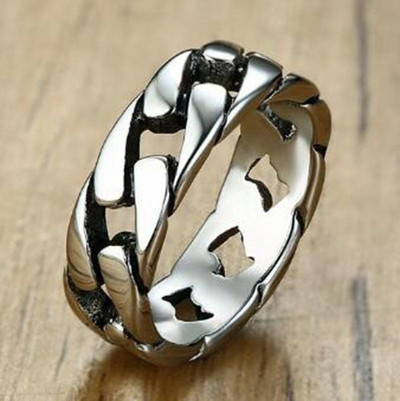 Novi trend posrebreni prsten sa šupljim trnom, muški i ženski hip-hop punk party koncertni nakit