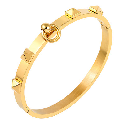 Rozsdamentes acél punk ékszer szett szegecs karkötő karkötő piramis és csüngő kör gyűrűk férfiaknak női ékszer szett ajándék