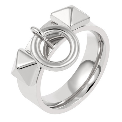 Rozsdamentes acél punk ékszer szett szegecs karkötő karkötő piramis és csüngő kör gyűrűk férfiaknak női ékszer szett ajándék