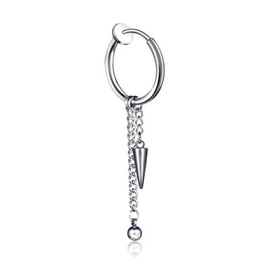 Σκουλαρίκια με κλιπ αυτιού 1 τμχ Punk Steel σε χρώμα από ανοξείδωτο ατσάλι για άντρες/γυναικεία Street Pop Non Piercing Fake σκουλαρίκια Δώρο κοσμήματος