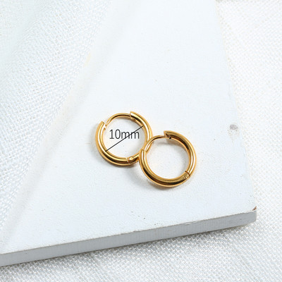 Nerūdijančio plieno auskarai su lanku moterims Vyrams Maži aukso spalvos auskarai Korėjos kremzlės auskarai Klasikiniai papuošalai Priedai Dovanos