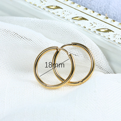 Nerūdijančio plieno auskarai su lanku moterims Vyrams Maži aukso spalvos auskarai Korėjos kremzlės auskarai Klasikiniai papuošalai Priedai Dovanos