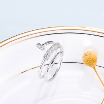 Κορέα Νέα κοσμήματα μόδας Εξαιρετικό 18 καρατίων με πραγματικό επιχρυσωμένο δαχτυλίδι ζιργκόν ΑΑΑ Κομψό γυναικείο ρυθμιζόμενο δώρο για το άνοιγμα