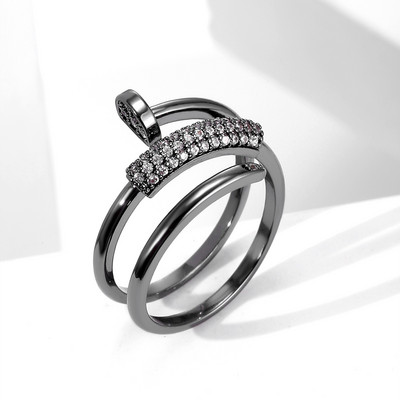 Korea új divatékszerek, kifinomult 18K valódi aranyozott AAA cirkon gyűrű elegáns női nyílással, állítható esküvői ajándék