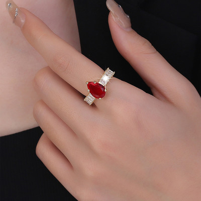 Korea új divatékszerek, kifinomult 18K valódi aranyozott AAA cirkon gyűrű elegáns női nyílással, állítható esküvői ajándék