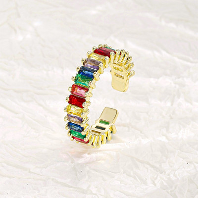 Korea új divatékszerek, kifinomult 18K valódi aranyozott AAA cirkon gyűrű elegáns női nyílással, állítható esküvői ajándék