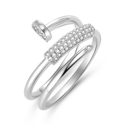 Korea új divatékszerek, kifinomult 18K valódi aranyozott AAA cirkon gyűrű elegáns női nyílással, állítható esküvői ajándék