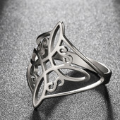 Nod de vrăjitoare Inel din oțel inoxidabil Crucea Wiccan Nod celtic Inele pentru femei Vrăjitorie Noroc Protecție Amulet Cadouri de Anul Nou 2023