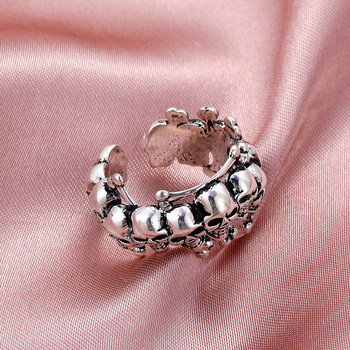 2021 готически сребърен череп с отворен пръстен унисекс ретро пънк регулируем череп двойка пръстен с модерен дизайн парти бижута подарък