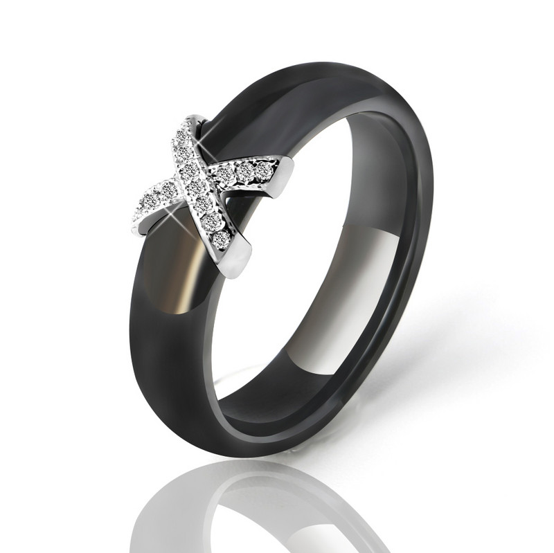 Trend 2020 Set de bijuterii din oțel inoxidabil, negru, alb, ceramică, pentru femei, AAA, cu zircon cubic, set de cercei, cadou de Crăciun