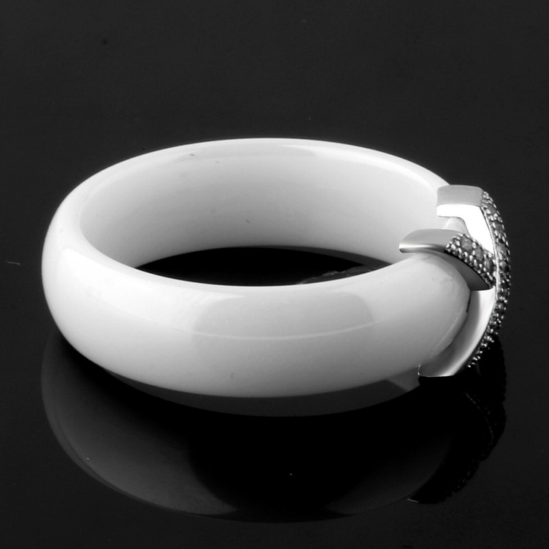 Trend 2020 Set de bijuterii din oțel inoxidabil, negru, alb, ceramică, pentru femei, AAA, cu zircon cubic, set de cercei, cadou de Crăciun