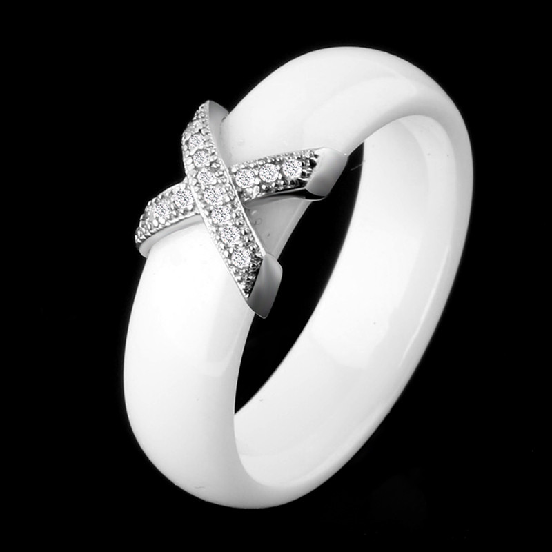 Trend 2020 Set de bijuterii din oțel inoxidabil, negru, alb, ceramică, pentru femei, AAA, cu zircon cubic, set de cercei, cadou de Crăciun