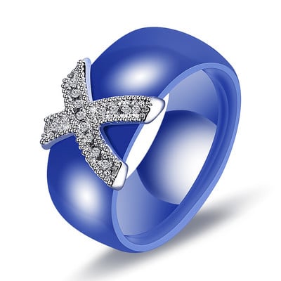 Inele din ceramică, alb, negru, 6 mm, plus zirconiu cubic, pentru femei, de culoare aurie, din oțel inoxidabil, bijuterii de logodnă pentru femei.