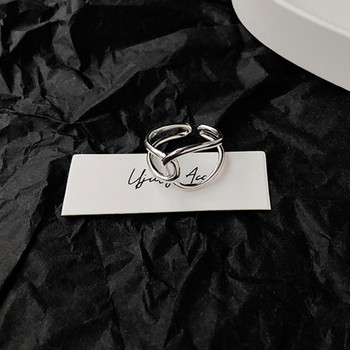 Foxanry Минималистичен сребърен цвят Пръстени за пръсти Чар Жени Момиче Тайландски сребърни бижута Нова мода Кръст Twining Ръчно изработен пръстен