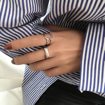 Foxanry Μινιμαλιστικό Ασημένιο Χρώμα Δαχτυλίδι Γούρι Γυναικείο Κορίτσι Ταϊλανδέζικο Ασημένιο Κοσμήματα Νέο Μόδα Χειροποίητο Δαχτυλίδι Δαχτυλίδι Δαχτυλίδι