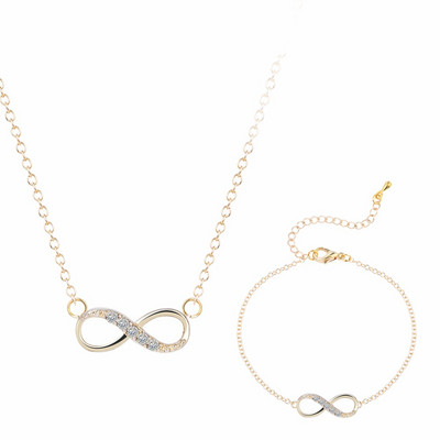 Kinitial 2 buc. Noua Cruce Infinita Seturi de Colier de Brățară de Cristal Seturi de Bijuterii de Nuntă de Mireasă Pendientes Mujer Bijoux