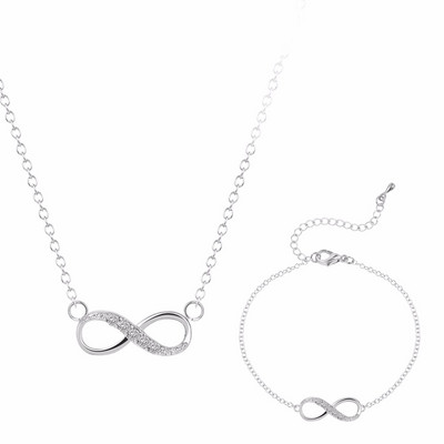 Kinitial 2 buc. Noua Cruce Infinita Seturi de Colier de Brățară de Cristal Seturi de Bijuterii de Nuntă de Mireasă Pendientes Mujer Bijoux