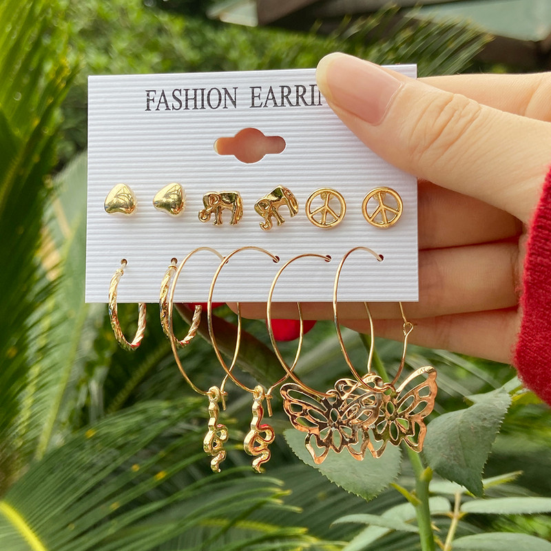Set de cercei cu cerc din rășină acrilică punk leopard pentru femei, la modă, auriu, argintiu, cercei cerc de perle, cadouri, bijuterii