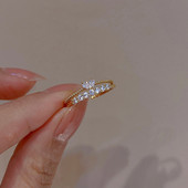 Coreea de modă țesătură inimă de cristal drăguț inele de nuntă pentru femei de culoare aurie inel de logodnă pentru femeie cadou bijuterii Anillos Mujer