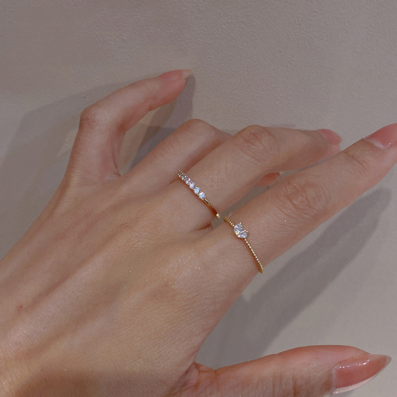 Coreea de modă țesătură inimă de cristal drăguț inele de nuntă pentru femei de culoare aurie inel de logodnă pentru femeie cadou bijuterii Anillos Mujer