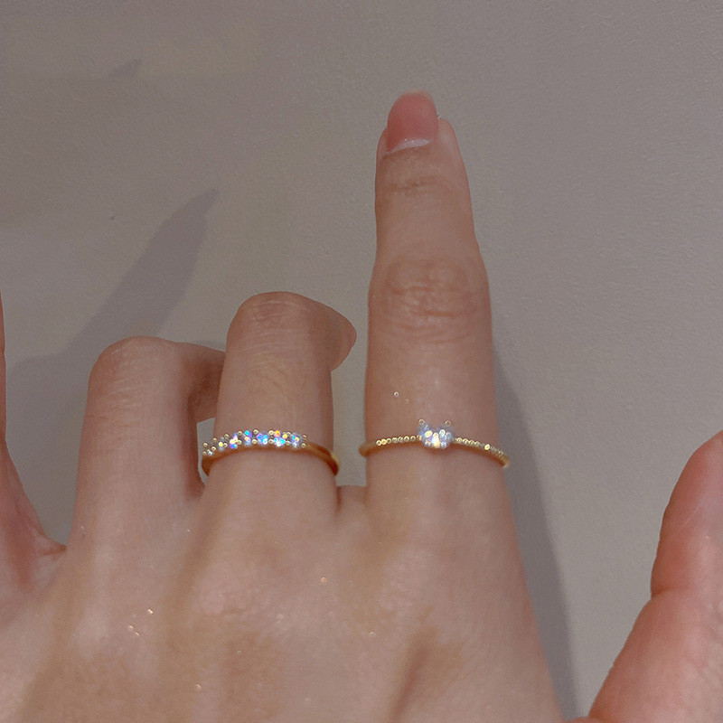 Coreea de modă țesătură inimă de cristal drăguț inele de nuntă pentru femei de culoare aurie inel de logodnă pentru femeie cadou bijuterii Anillos Mujer