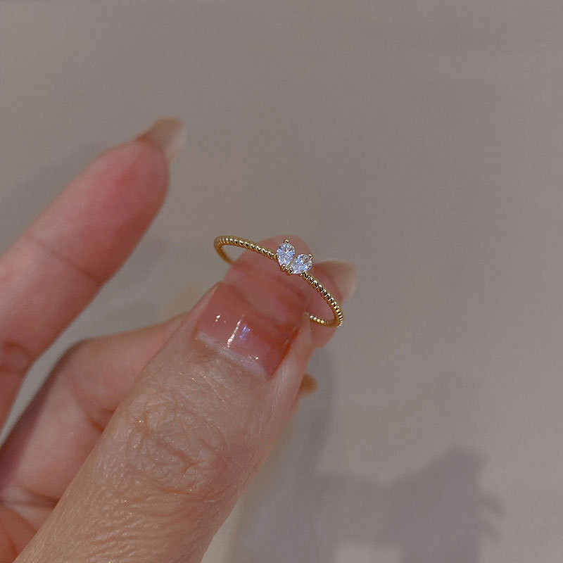 Coreea de modă țesătură inimă de cristal drăguț inele de nuntă pentru femei de culoare aurie inel de logodnă pentru femeie cadou bijuterii Anillos Mujer
