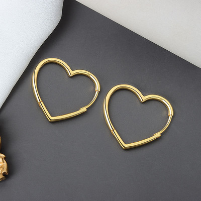 QMCOCO Nove moderne elegantne naušnice u obliku srca za žene u korejskom stilu, šarmantni, jednostavni srebrni prstenovi za uši, nakit