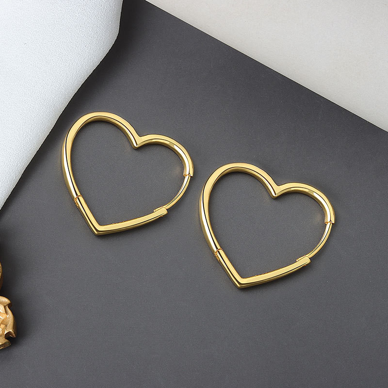 QMCOCO Nove moderne elegantne naušnice u obliku srca za žene u korejskom stilu, šarmantni, jednostavni srebrni prstenovi za uši, nakit
