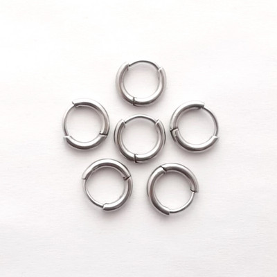 6 buc/lot Cercei mici cu cerc de metal, din oțel inoxidabil, pentru femei, fete, piercing, bijuterii, geometrice, rotunde, helix ureche