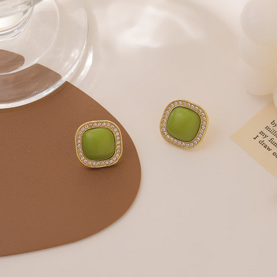 Dincior Exquisite Crystal, διαφανής γεωμετρία, σκουλαρίκια σταγόνας τετράγωνα σκουλαρίκια Ins Girl Νέο